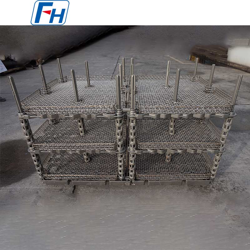 Steel Pallet na may Wire Mesh Basket Heat Treatment Fixture para sa Annealing at Tempering | FH®